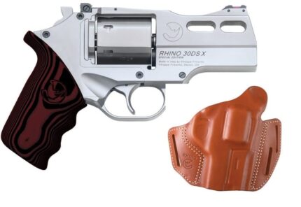 Chiappa Firearms Rhino 30DS X Stainless .357 Mag 3" Barrel 6-Rounds with Leather Holster